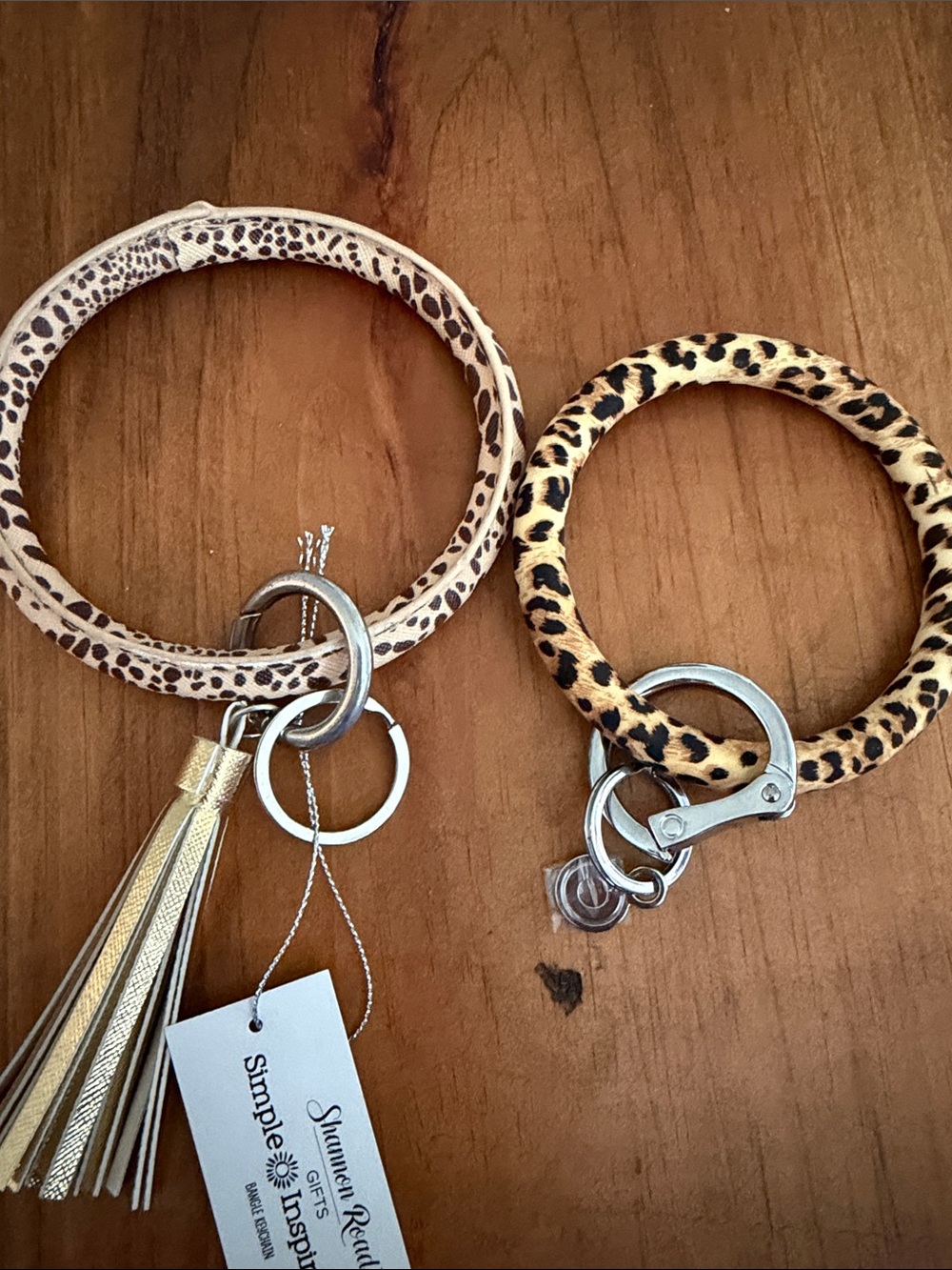Leopard Print Wristlet Keyring with Gold Tassel